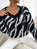 Fashion Zebra Pattern Warm Knitting Sweater