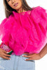 Ruffled Feathers Sleeveless Tulle Top