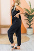 V Neck Solid Sleeveless Pocket Jumpsuit