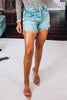Ripped High Waist Denim Shorts