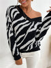 Fashion Zebra Pattern Warm Knitting Sweater