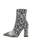 Snake Print High Heel Boots