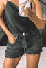 Ripped High Waist Denim Shorts