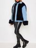Fashion Contrast Color Buttoned Lambskin Warmth Jacket