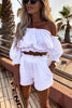 Lilipretty Unique Summer Off Shoulder Linen Shorts Suit