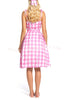 Barbie Pink Plaid Printed Cami Midi Dress