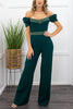 Puff Sleeve Off The Shoulder Solid Jumpsuit