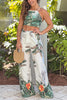 Tropical Print Top And Palazzo Pants Set