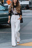 Pockets Wide Leg Pants