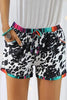 Leopard Patchwork Drawstring Shorts