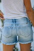Ripped Raw Edge Denim Shorts