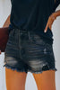 Ripped Raw Edge Denim Shorts