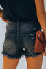 Ripped Raw Edge Denim Shorts