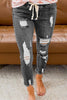 Ripped Drawstring Denim Jogger