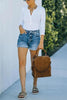 Ripped High Waist Denim Shorts