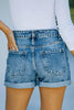 Ripped High Waist Denim Shorts