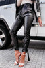 Bow Tie Slim PU Pants