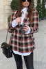 Red Plaid Double Breasted Blazer