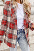 Red Plaid Double Breasted Blazer