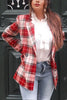 Red Plaid Double Breasted Blazer