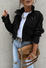 Buckle Pockets Drawstring Cropped Jackets