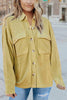 Pockets Button Corduroy Shacket