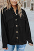 Pockets Button Corduroy Shacket