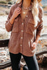 Pockets Button Corduroy Shacket