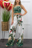 Tropical Print Top And Palazzo Pants Set