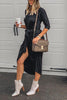Lace Up Slit Casual Maxi Dress