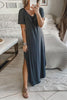 V Neck Side Slit Maxi Dress