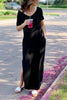 V Neck Side Slit Maxi Dress