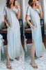 V Neck Side Slit Maxi Dress