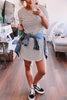 Stripe O Neck Short Sleeve Mini Dress