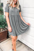 Solid O Neck Short Sleeve Dress
