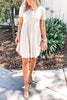 Solid O Neck Short Sleeve Dress