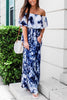 Pockets Off Shoulder Tie Dye Maxi Dress