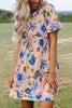 Floral Print Short Sleeve Mini Dress