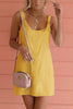 Solid Sleeveless Overall Mini Dress