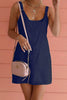 Solid Sleeveless Overall Mini Dress