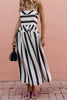 Stripe Pockets Slip Maxi Dress