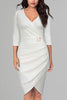 V Neck Seven Sleeves Dress