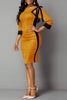 Hollow Bow Tie Seven Sleeve Dress