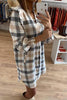 Plaid Long Sleeve Mini Shirt Dress