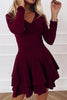 Layer V Neck Long Sleeve Dress