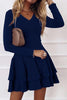 Layer V Neck Long Sleeve Dress