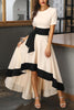 Irregularity Hem Belted Maxi Dress