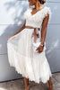 Ruffles V Neck Maxi Dress