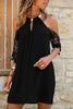 Lace Cold Shoulder Backless Mini Dress