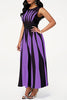 Radial Stripe Sleeveless Maxi Dress